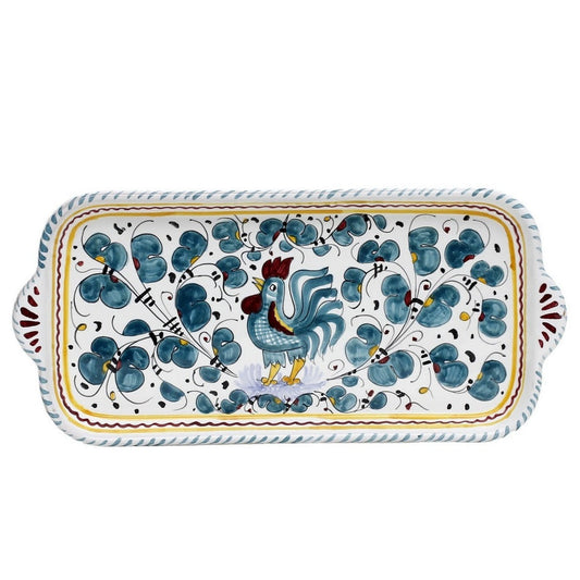 ORVIETO GREEN ROOSTER: Rectangular Tray