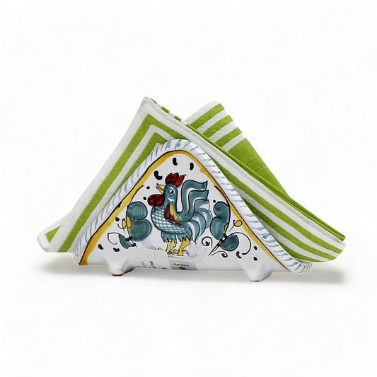 ORVIETO GREEN ROOSTER: Napkin Holder