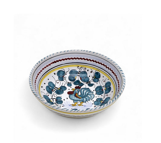 ORVIETO GREEN ROOSTER: Medium Cereal Coupe Bowl (14 cm = 5.5" Diam)
