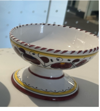 ORVIETO RED ROOSTER: Gelato/Ice Cream Footed Large Cup [CARBONE SPECIAL]