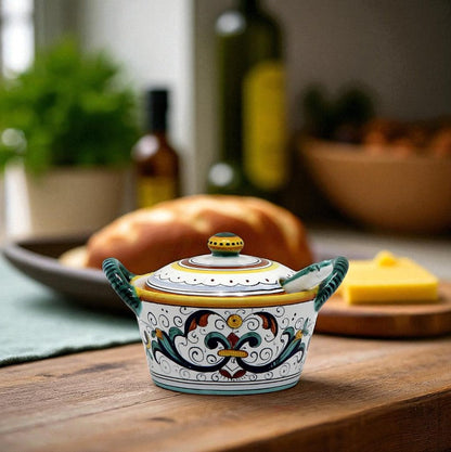 RICCO DERUTA DELUXE: Covered Parmesan Cheese Bowl with Spoon