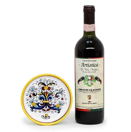 RICCO DERUTA DELUXE: Deruta Wine Coaster/Dipping Bowl