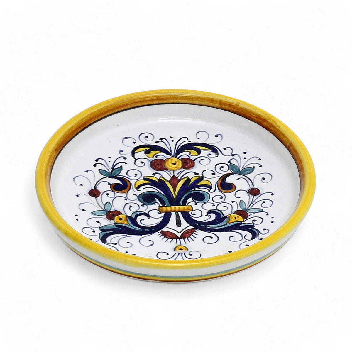 RICCO DERUTA DELUXE: Deruta Wine Coaster/Dipping Bowl