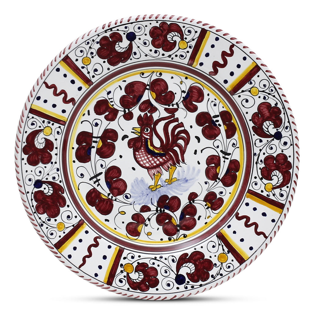 ORVIETO RED ROOSTER: Dinner Plate