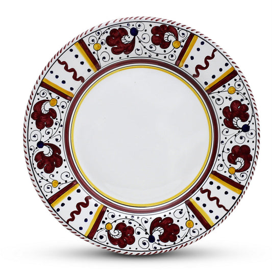 ORVIETO RED ROOSTER: Dinner Plate - White Center