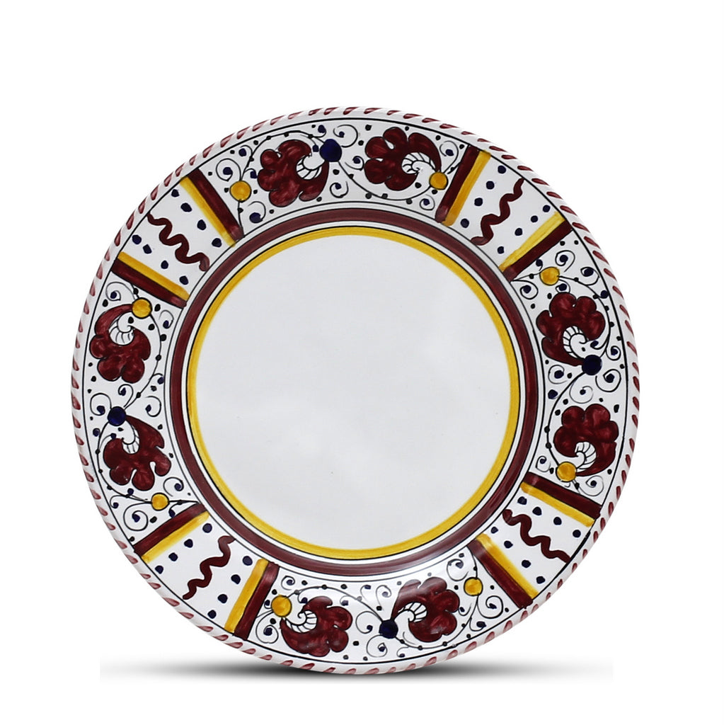 ORVIETO RED ROOSTER: Salad Plate - White Center