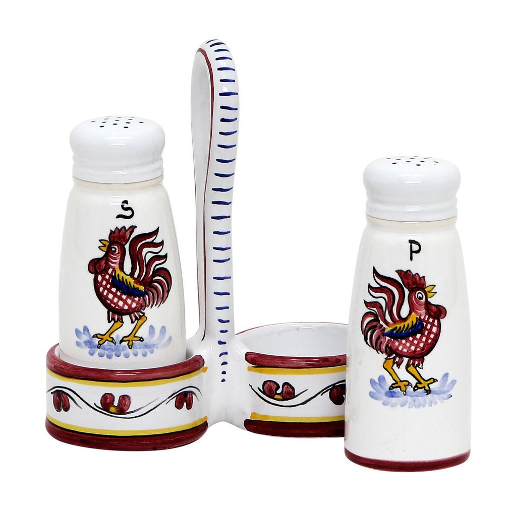 ORVIETO RED ROOSTER: Salt and Pepper Cruet