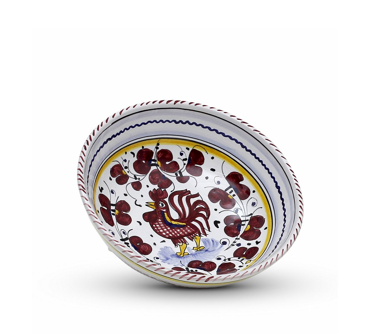 ORVIETO RED ROOSTER: Medium Cereal Coupe Bowl (14 cm = 5.5" Diam)