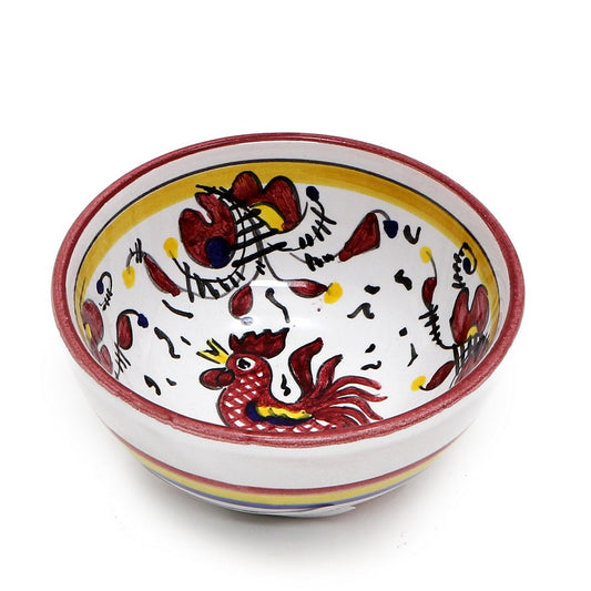 ORVIETO RED ROOSTER: Small Dipping Bowl/Condiment Bowl (1 Cup) - Artistica.com