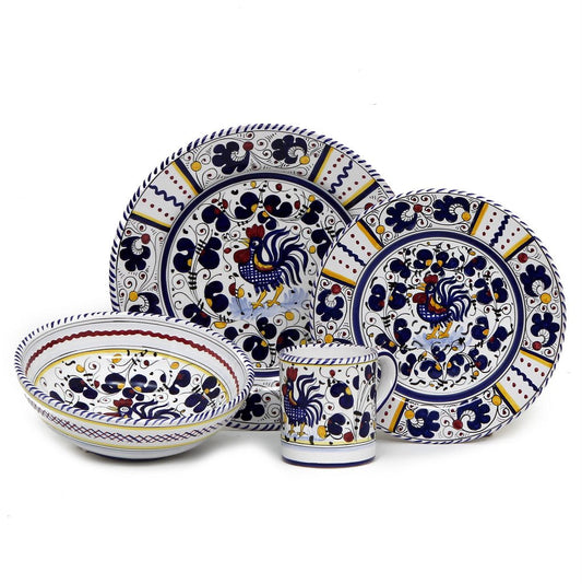 ORVIETO BLUE ROOSTER: 4 Pieces Place Setting