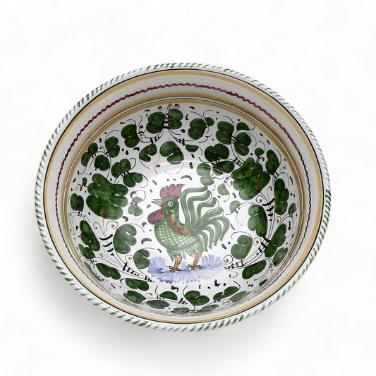 ORVIETO VERDE ROOSTER: Serving pasta bowl (Large)
