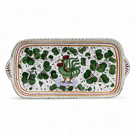 ORVIETO VERDE ROOSTER: Rectangular Tray