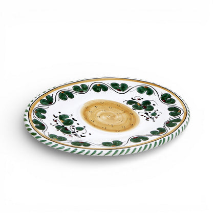 ORVIETO VERDE ROOSTER: Small Oval Tray 9" x 6" (Carbone Privato)