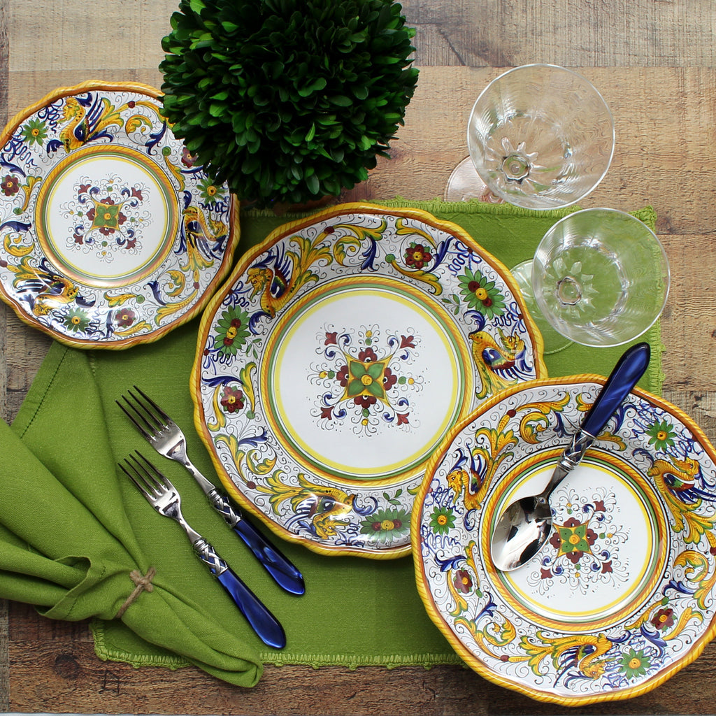 RAFFAELLESCO DELUXE: Serving Set Charger + Salad Pasta Bowl + Oval Platter - Artistica.com
