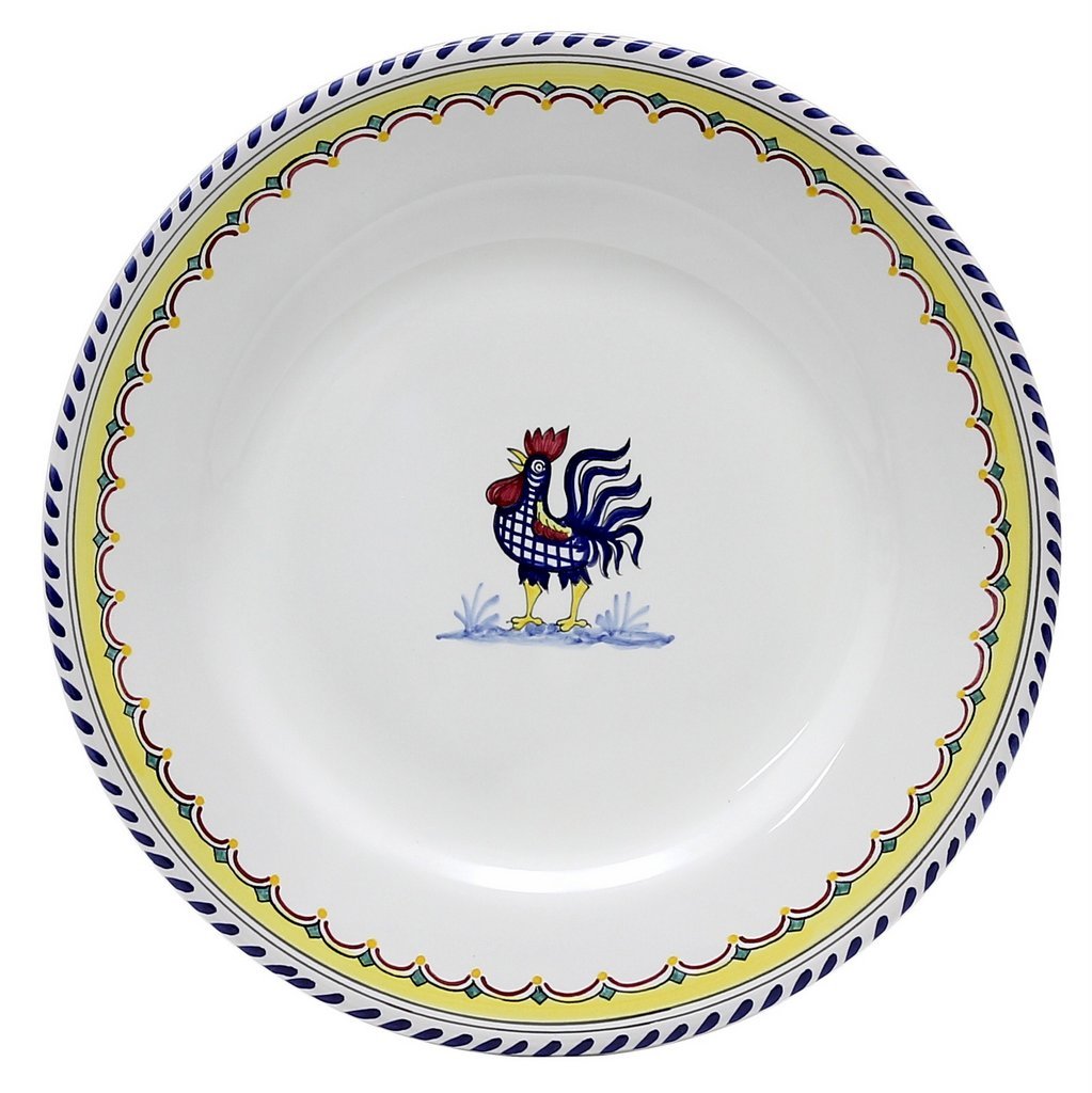 ORVIETO BLUE ROOSTER SIMPLE: Dinner Plate - DERUTA OF ITALY