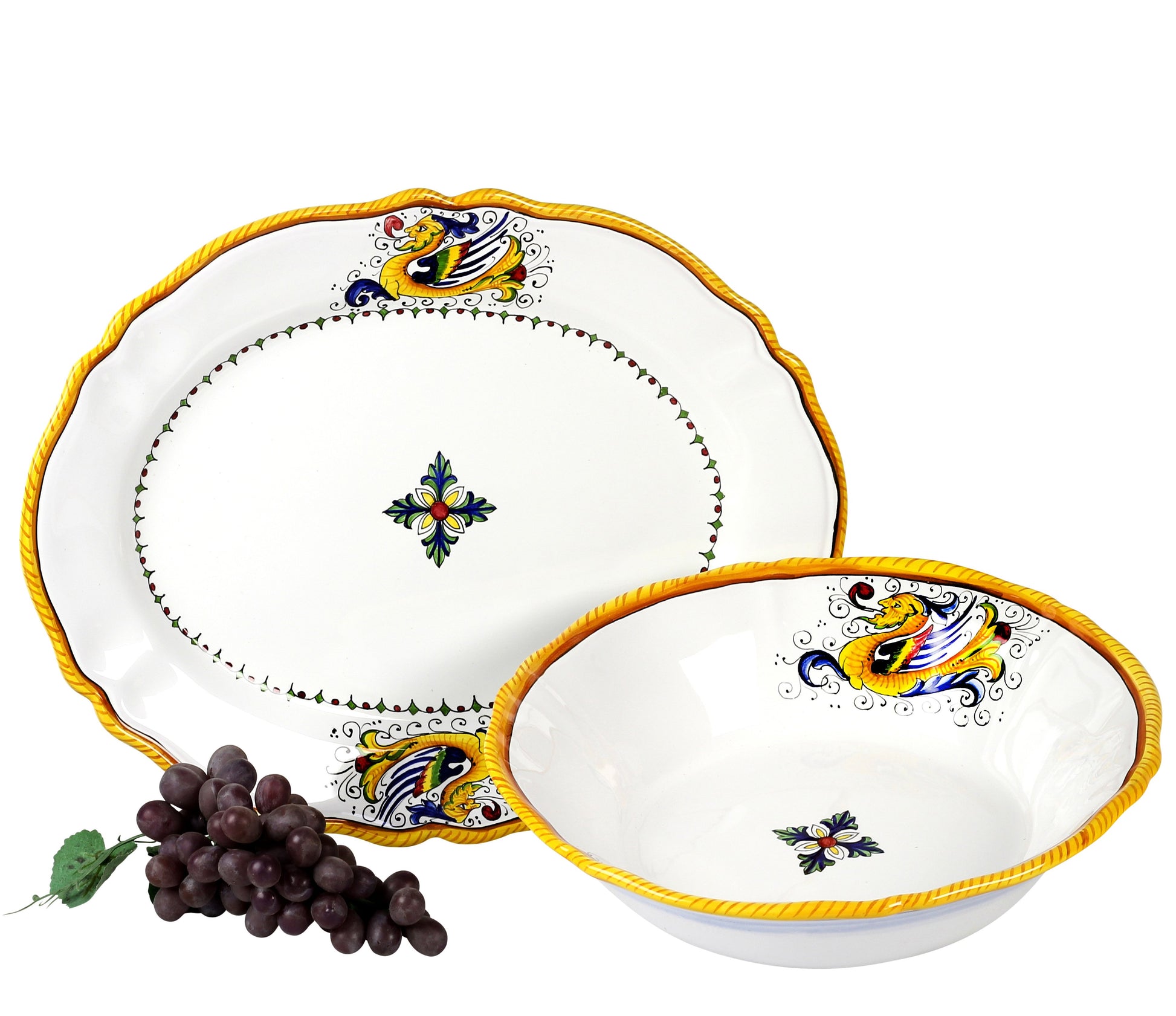 RAFFAELLESCO LITE: Serving Oval Platter - DERUTA OF ITALY