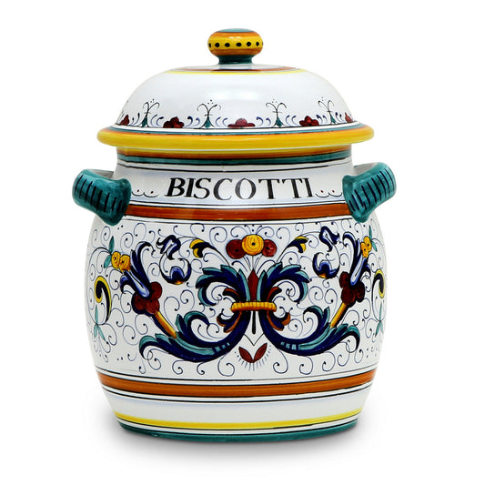 RICCO DERUTA: Traditional Biscotti Jar - DERUTA OF ITALY