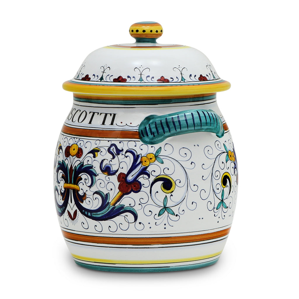 RICCO DERUTA: Traditional Biscotti Jar - DERUTA OF ITALY