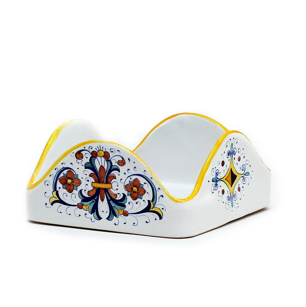 RICCO DERUTA: Square Napkins Holder (For Luncheon Size napkins 6"x6") - DERUTA OF ITALY