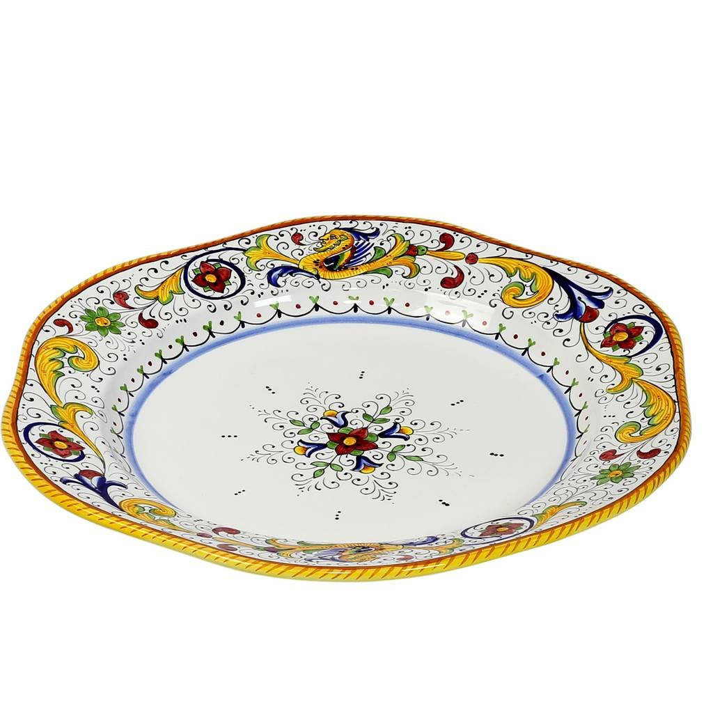 RAFFAELLESCO: Hexagonal Lg Charger Platter - DERUTA OF ITALY