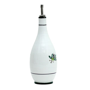 OLIVA: Olive Oil Bottle Dispenser with Metal Capped Pourer - DERUTA OF ITALY