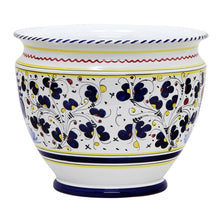 ORVIETO BLUE ROOSTER: Luxury Cachepot Planter Large - DERUTA OF ITALY