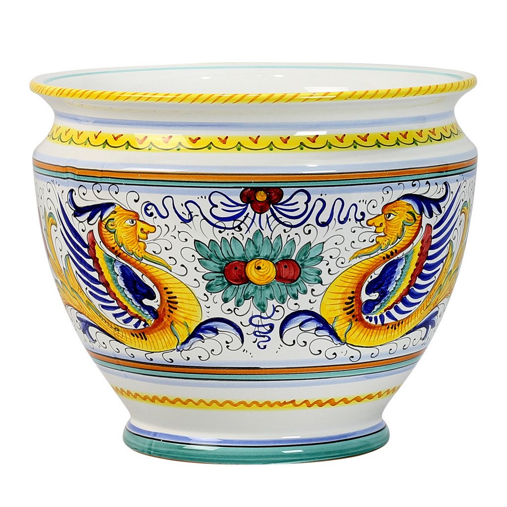 RAFFAELLESCO: Luxury Cachepot Planter MED - DERUTA OF ITALY