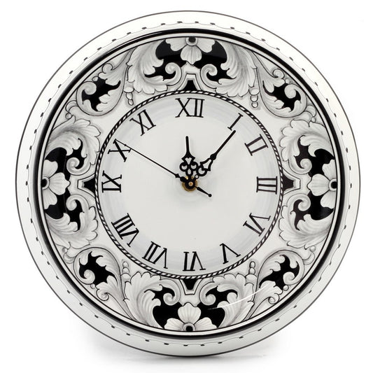 DERUTA VARIO NERO: Round Wall Clock - DERUTA OF ITALY