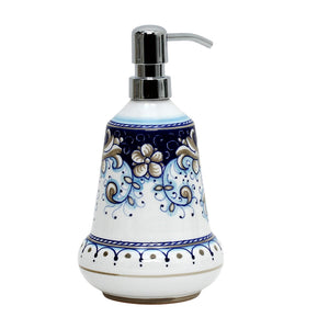 RICCO DERUTA BLUE: Liquid Soap/Lotion Dispenser with Chrome Pump (Medium 20 OZ) - DERUTA OF ITALY