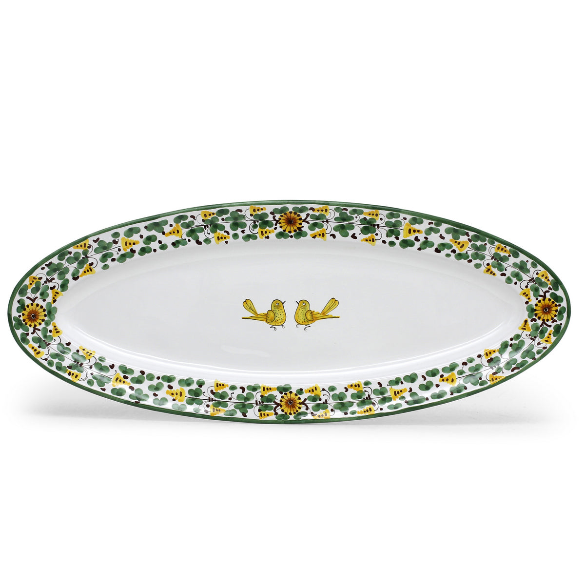 ARABESCO VERDE: Fish/Hors d'Oeuvres Oval Narrow Platter - Artistica.com