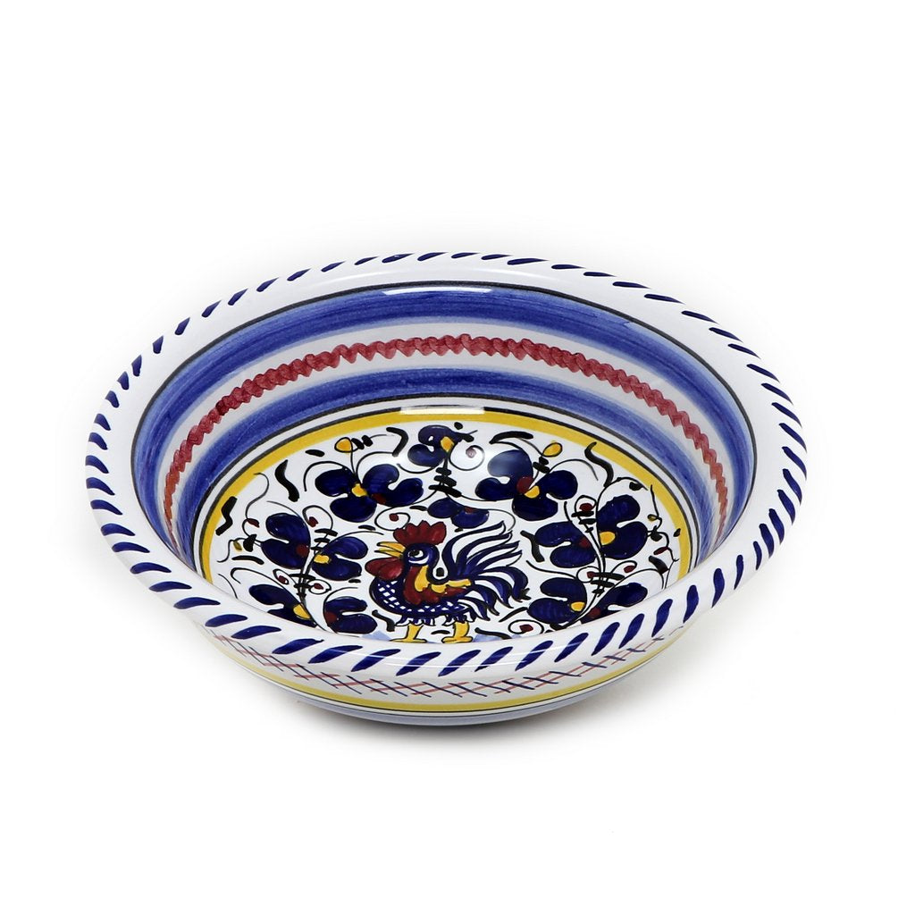 ORVIETO BLUE ROOSTER: Cereal/Salad Bowl - DERUTA OF ITALY