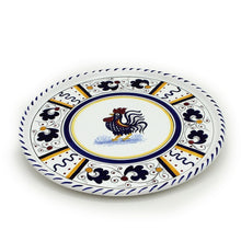 ORVIETO BLUE ROOSTER: Deruta Pizza Plate - Cake or Cheese Platter. - DERUTA OF ITALY