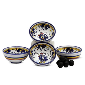 ORVIETO BLUE ROOSTER: Small Condiment Bowl (1 Cup) - DERUTA OF ITALY