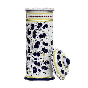 ORVIETO BLUE ROOSTER: Spaghetti Container Canister [R] - DERUTA OF ITALY