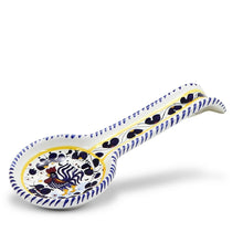 ORVIETO BLUE ROOSTER: Spoon Rest - DERUTA OF ITALY