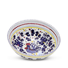 ORVIETO BLUE ROOSTER: Coupe Pasta/Soup Bowl - DERUTA OF ITALY