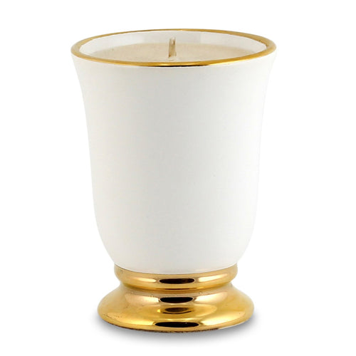 POSATA: Bell Cup Candle Pure Gold Rim - DERUTA OF ITALY