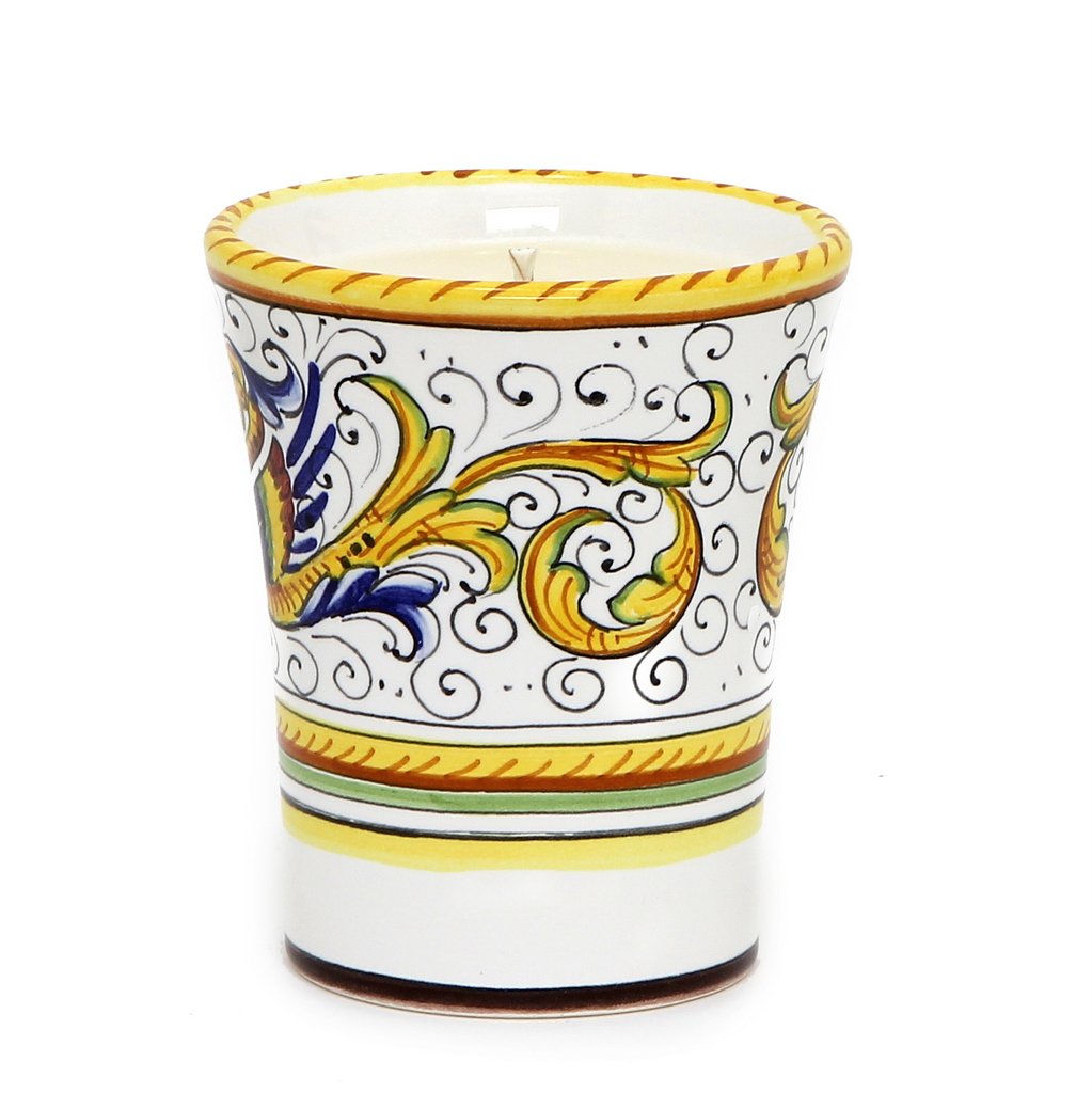 DERUTA CANDLES: Deluxe Precious Flared Candle RAFFAELLESCO DELUXE Design - DERUTA OF ITALY