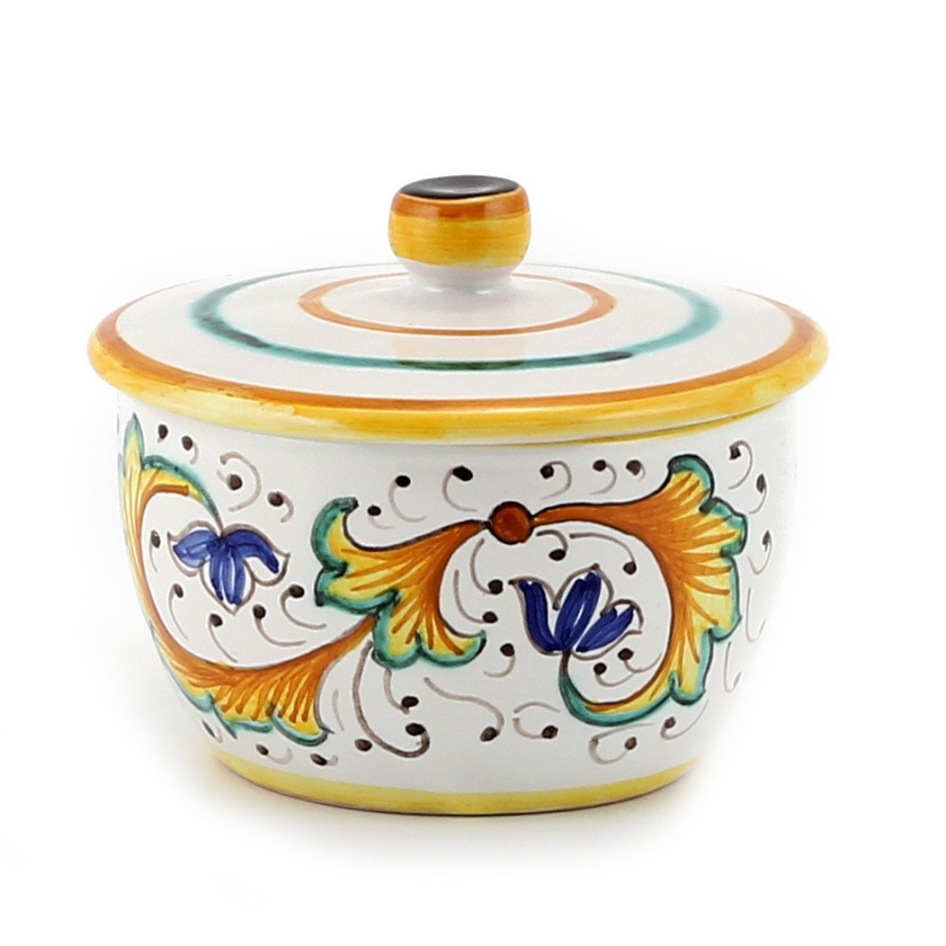 RAFFAELLESCO: Jar Candle with lid - DERUTA OF ITALY