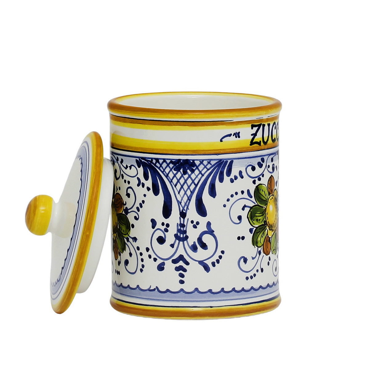 LIMONCINI: Tuscan Canister 'ZUCCHERO' (Sugar) lemon design - Artistica.com