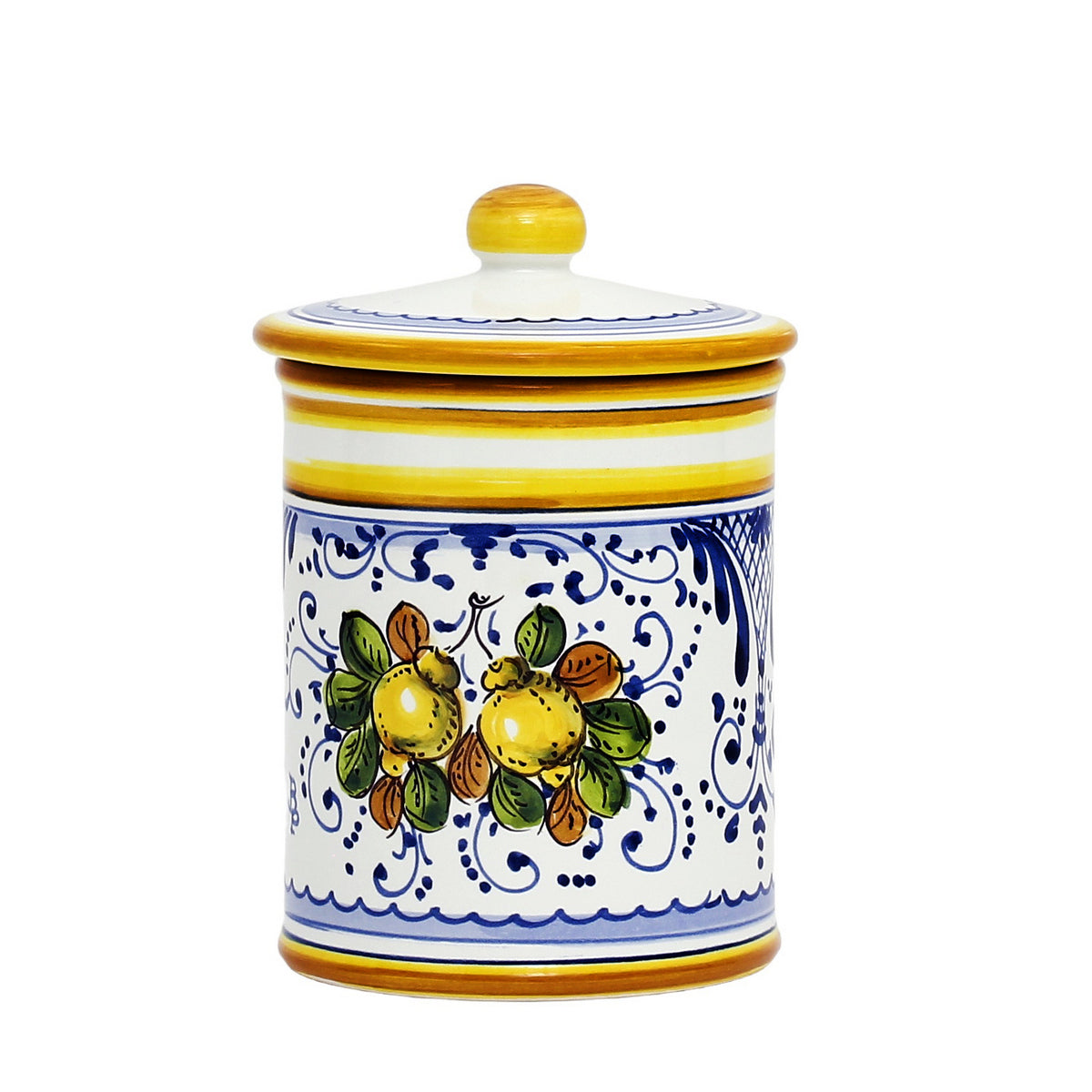 LIMONCINI: Tuscan Canister 'ZUCCHERO' (Sugar) lemon design - Artistica.com