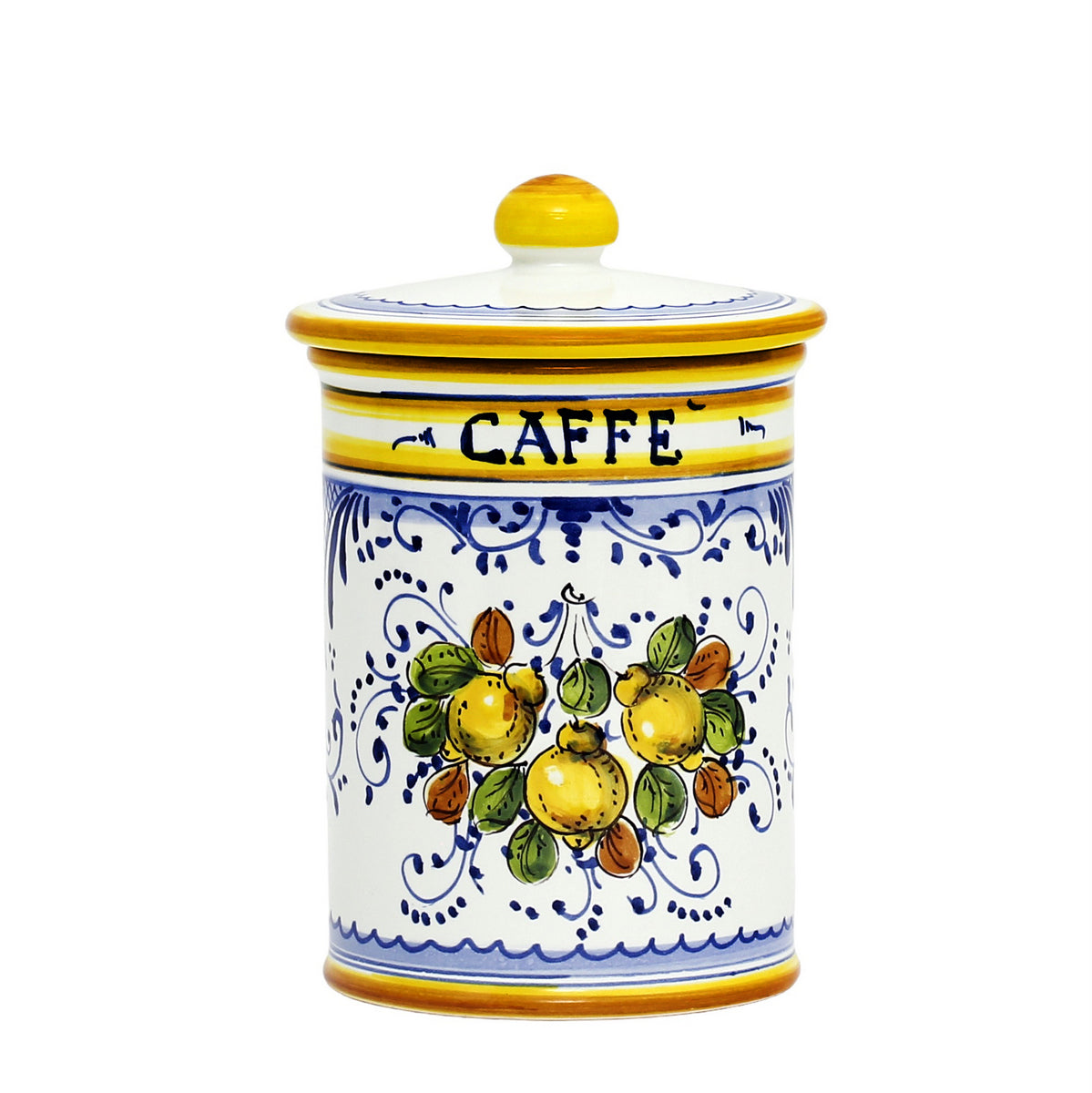 LIMONCINI: Tuscan Canister 'CAFFE' (Coffee) lemon design - Artistica.com