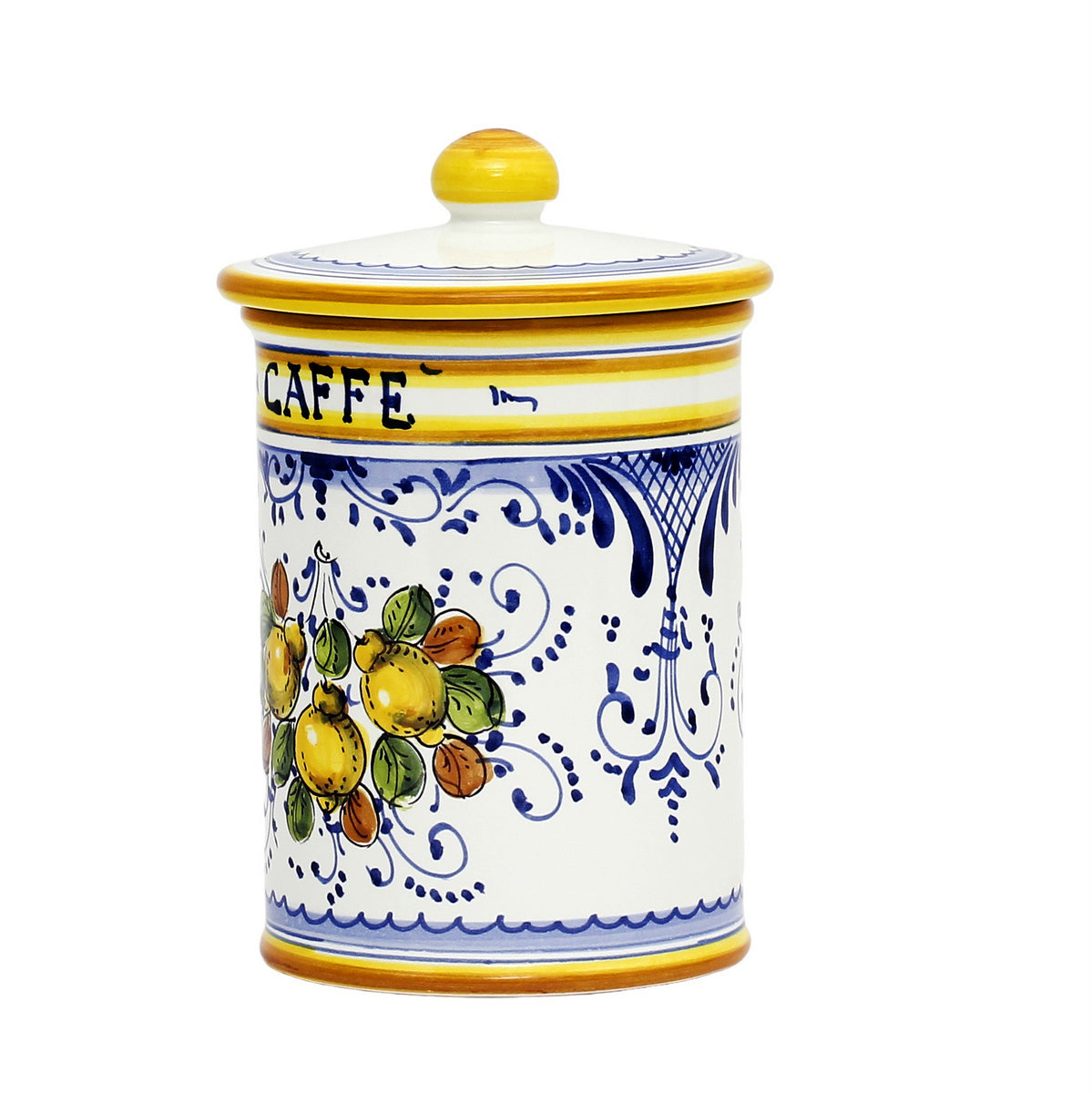 LIMONCINI: Tuscan Canister 'CAFFE' (Coffee) lemon design - Artistica.com