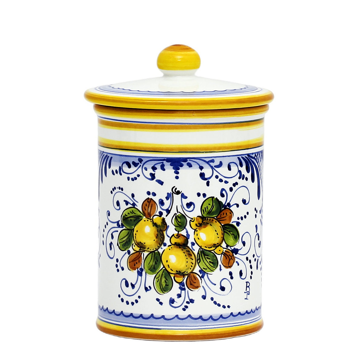 LIMONCINI: Tuscan Canister 'CAFFE' (Coffee) lemon design - Artistica.com