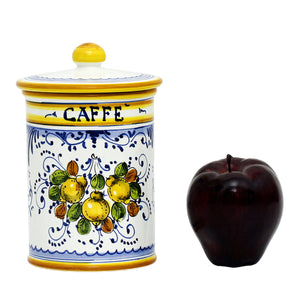 LIMONCINI: Tuscan Canister 'CAFFE' (Coffee) lemon design - Artistica.com