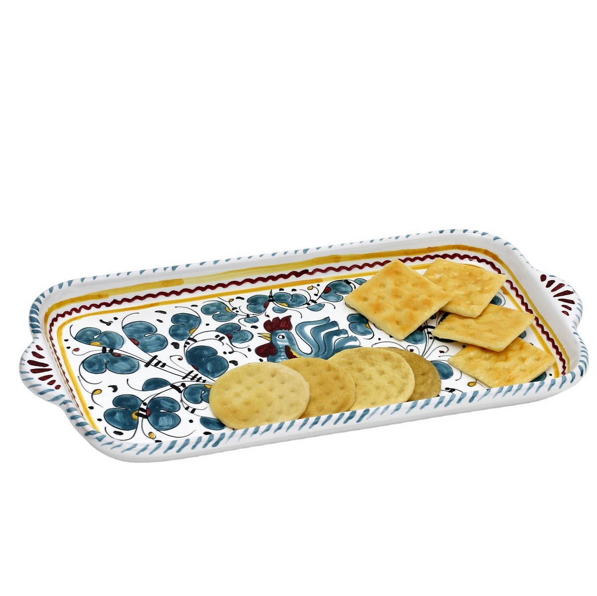 ORVIETO GREEN ROOSTER: Rectangular Tray