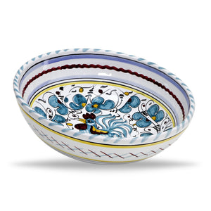 ORVIETO GREEN ROOSTER: Coupe Pasta/Soup Bowl - DERUTA OF ITALY