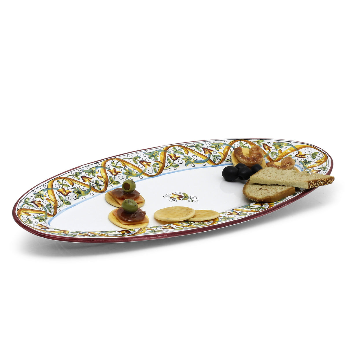 DERUTA PRIMAVERA: Fish/Hors d'Oeuvres Oval Narrow Platter - Artistica.com