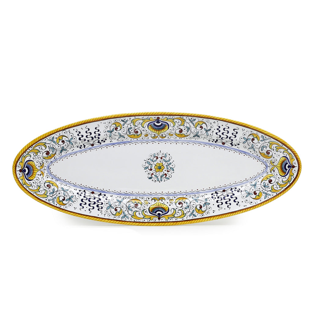 PAVOVE DELUXE: Fish/Hors d'Oeuvres Oval Narrow Platter - Artistica.com