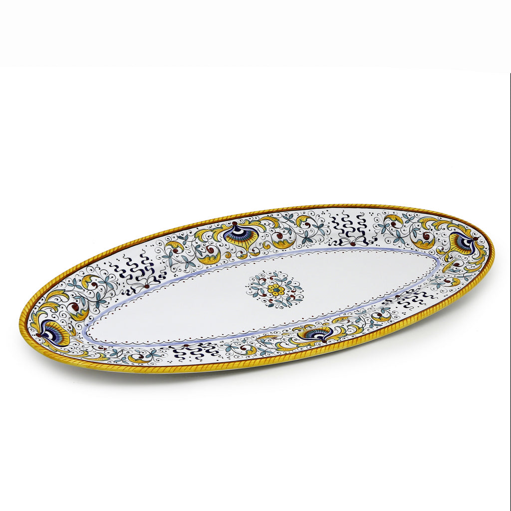 PAVOVE DELUXE: Fish/Hors d'Oeuvres Oval Narrow Platter - Artistica.com